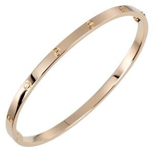 CARTIER Love Small Model Bracelet #17 K18 Pink Gold 18.75g Women